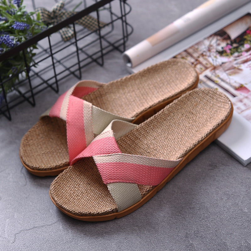 Non-slip home linen slippers