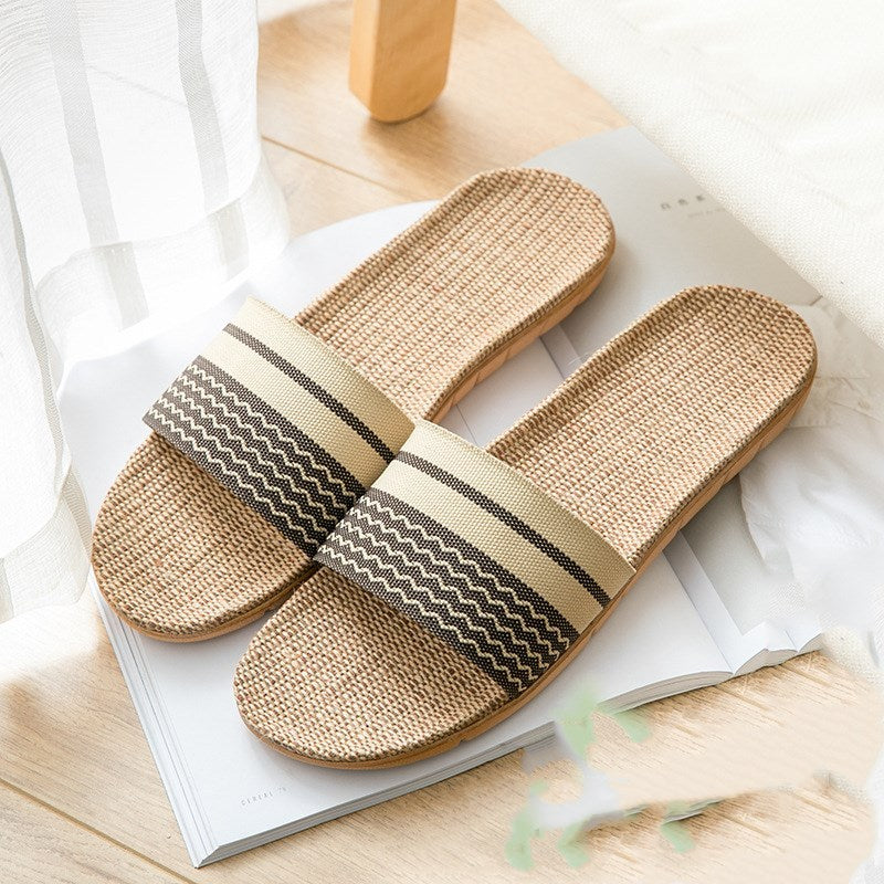 Women linen  summer home slippers