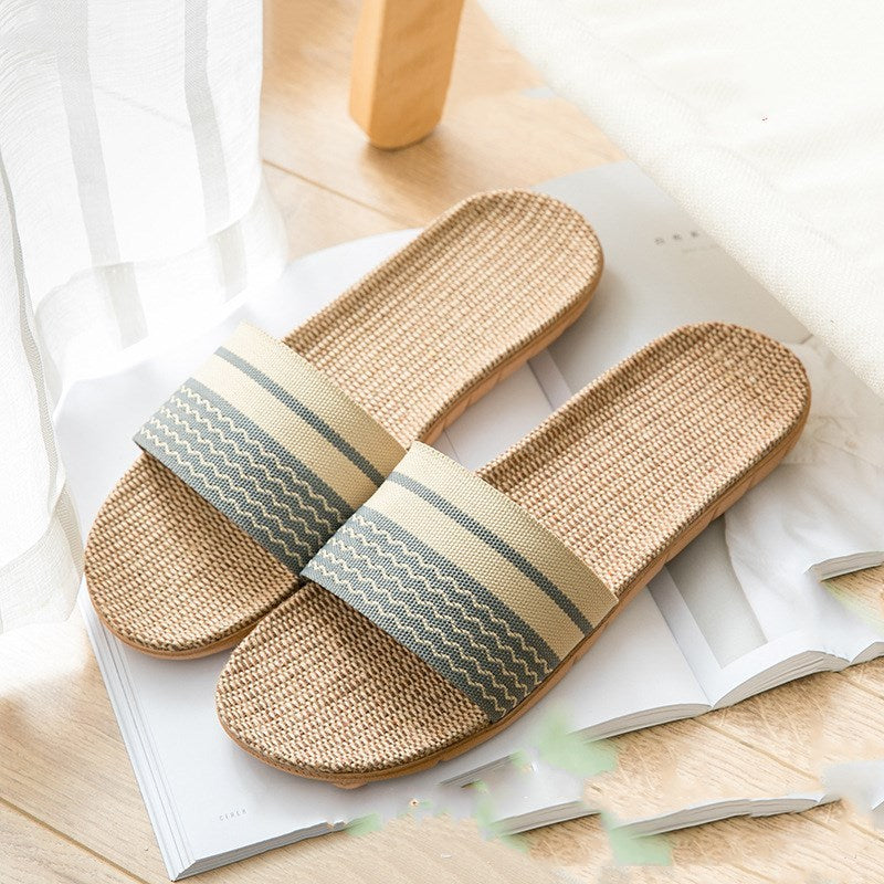 Women linen  summer home slippers