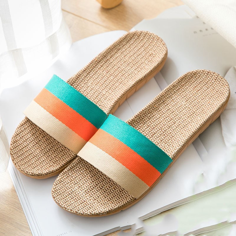 Women linen  summer home slippers