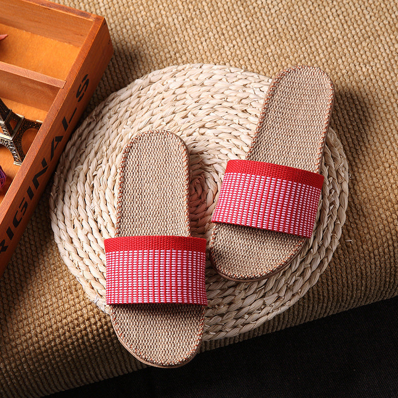 Women linen  summer home slippers