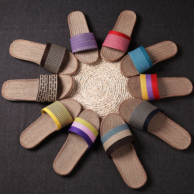 Women linen  summer home slippers