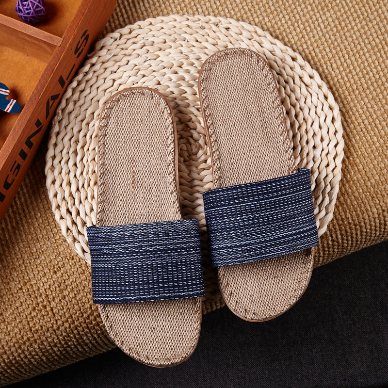 Women linen  summer home slippers