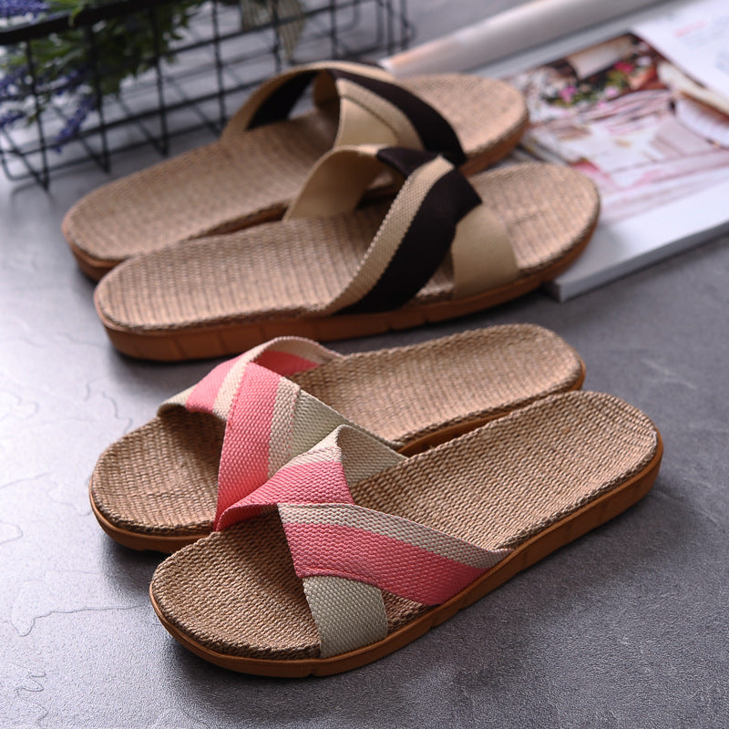 Non-slip home linen slippers