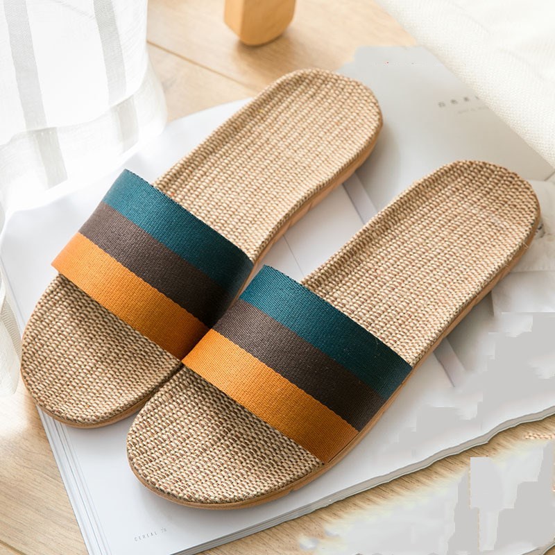 Women linen  summer home slippers