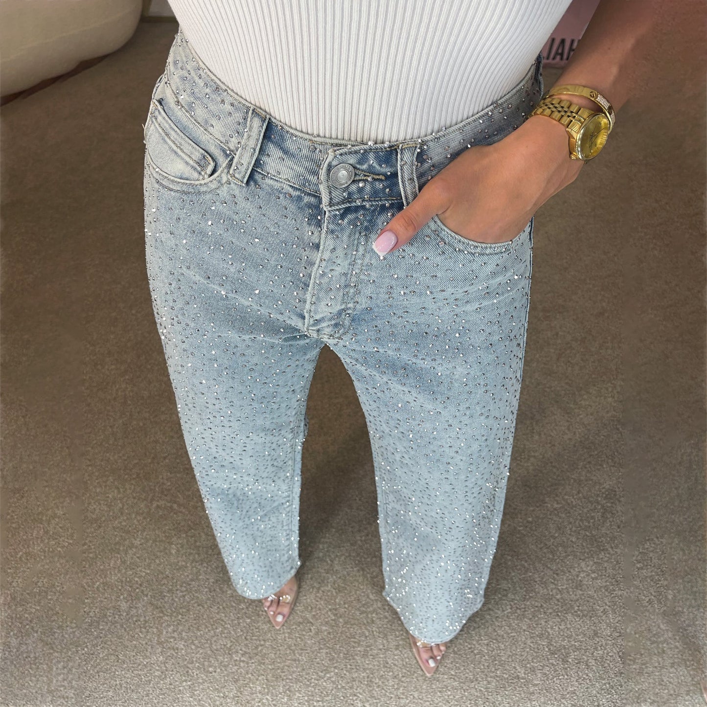 Summer High Waist All-matching Pants Women's Denim