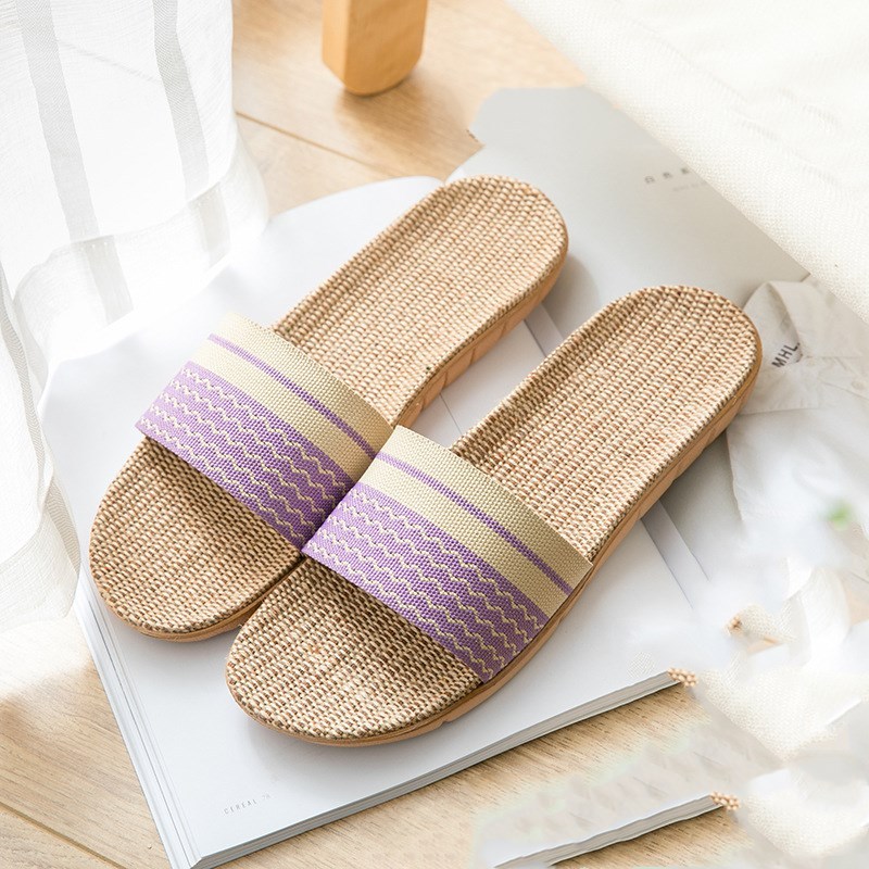 Women linen  summer home slippers