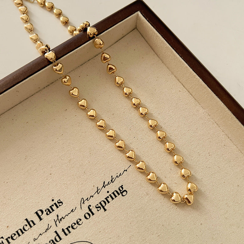 Light Luxury Gold Plated Love Necklace Set