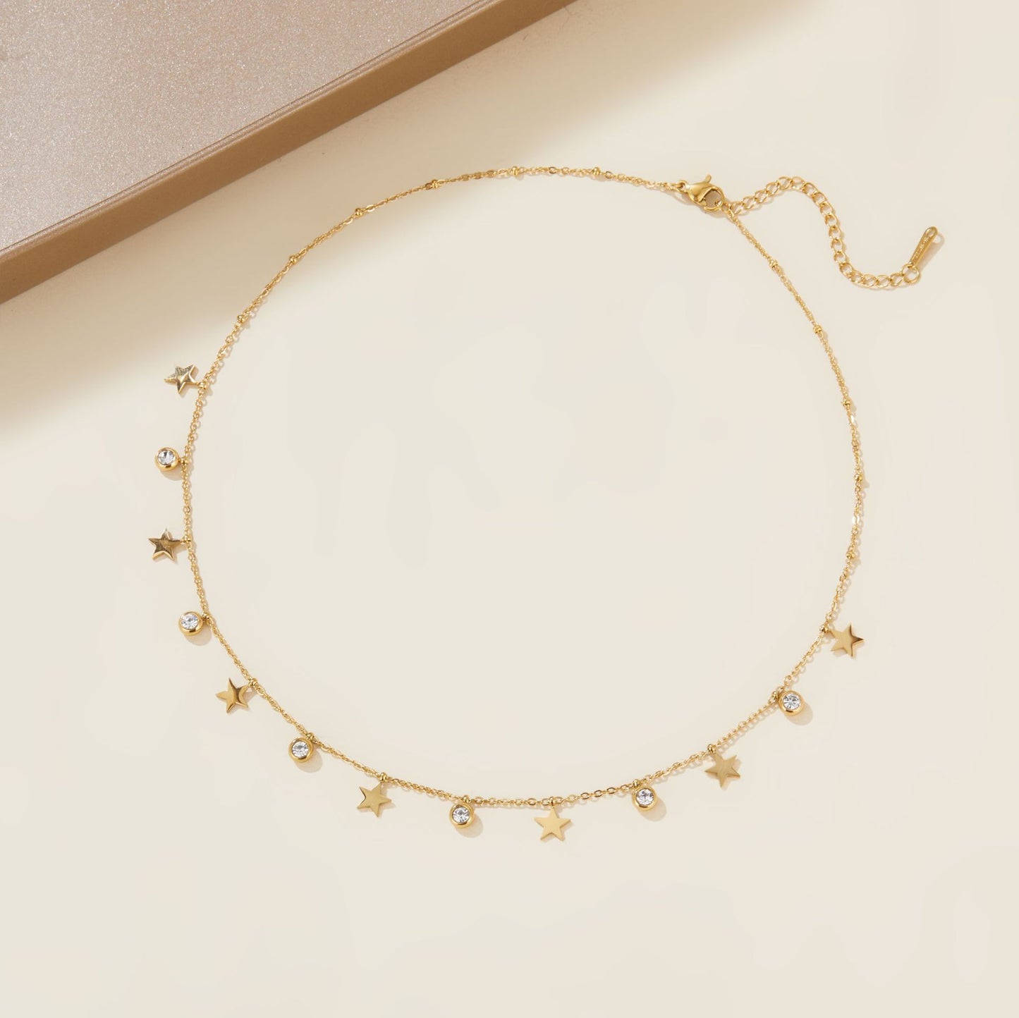 Fashion Simple Rhinestone Five-pointed Star Butterfly Women's Necklace